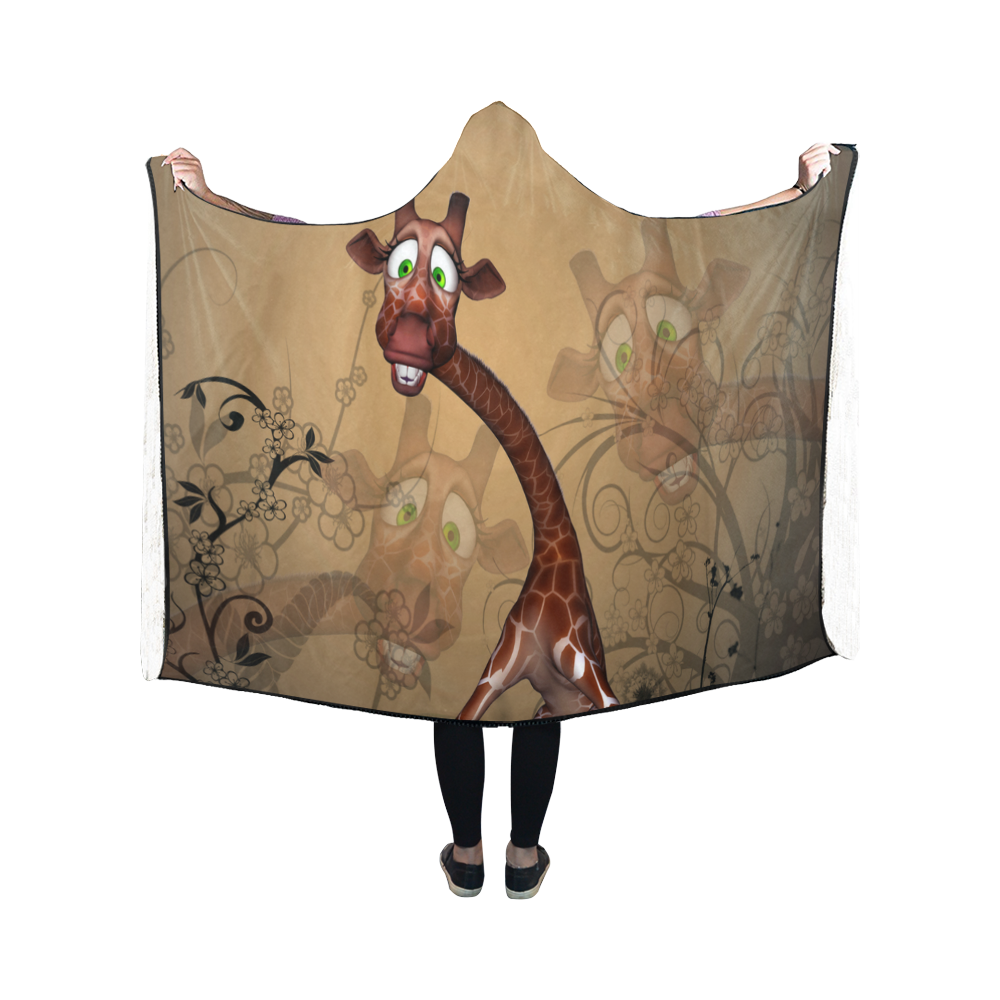Sweet, cute giraffe Hooded Blanket 50''x40''