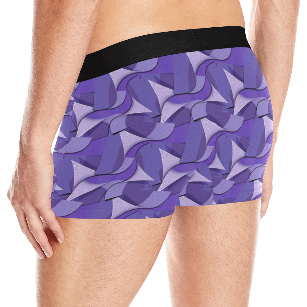 Ultra Violet Abstract Waves Men's All Over Print Boxer Briefs (Model L10)