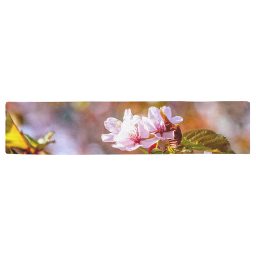 sakura cherry blossom flower spring flora pink Table Runner 16x72 inch