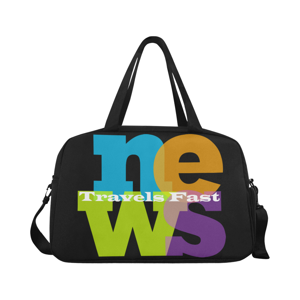 Overnight Bag Gym Bag News Travels Fast by Tell3People Fitness Handbag (Model 1671)