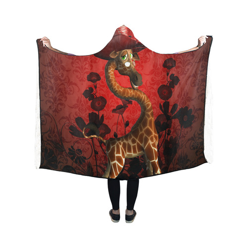 I am a lady, cute giraffe Hooded Blanket 50''x40''