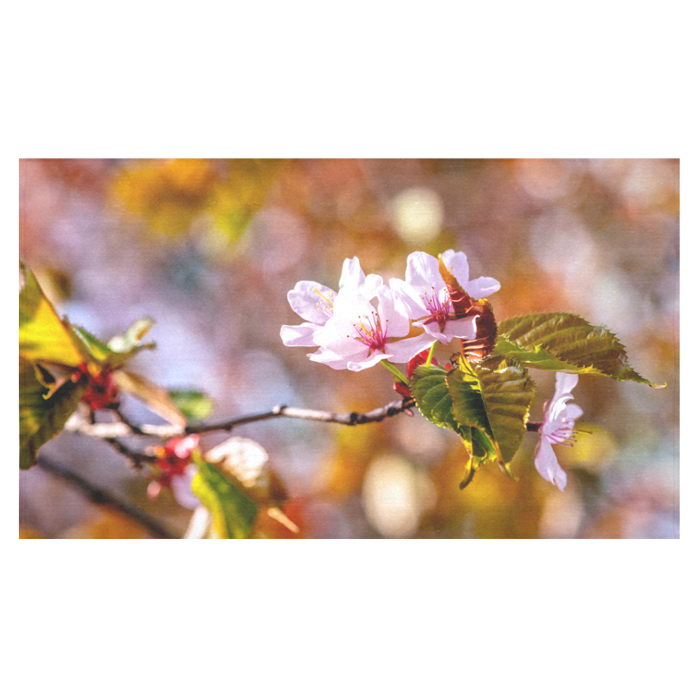 sakura cherry blossom flower spring flora pink Cotton Linen Tablecloth 60"x 104"