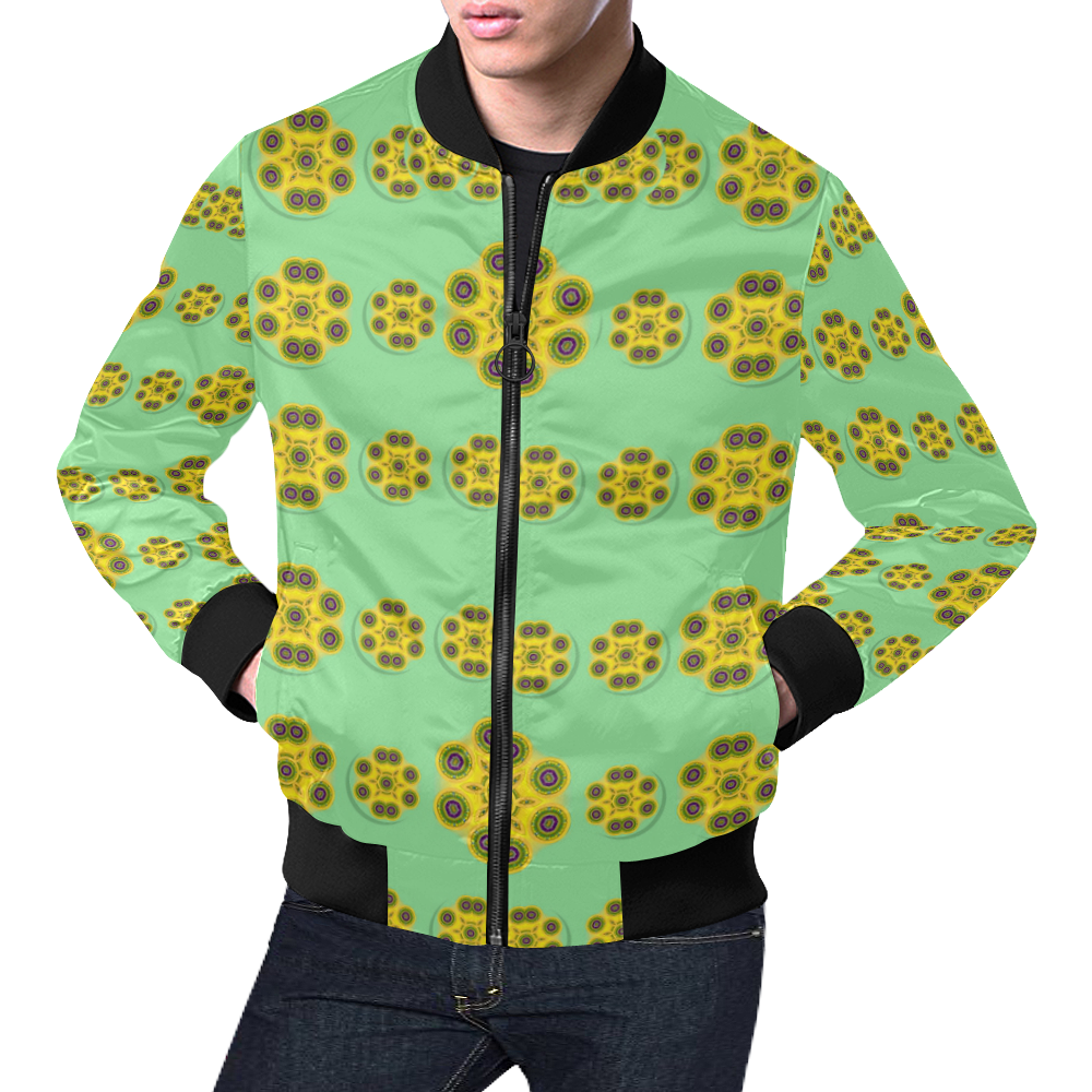 Sun flowers for the soul at peace All Over Print Bomber Jacket for Men (Model H19)