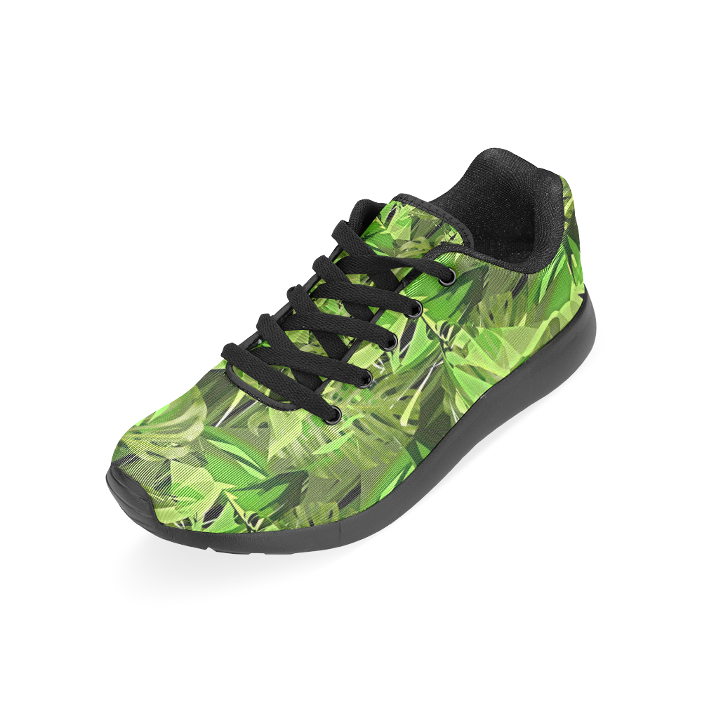 Tropical Jungle Leaves Camouflage Women’s Running Shoes (Model 020)