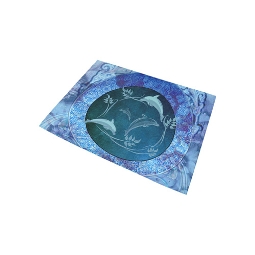Dolphin with floral elelements Area Rug 5'3''x4'