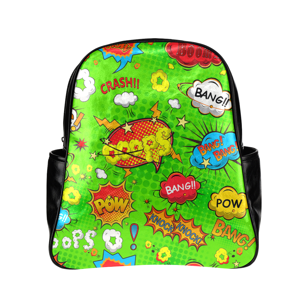 Funny Speech Bubbles Multi-Pockets Backpack (Model 1636)