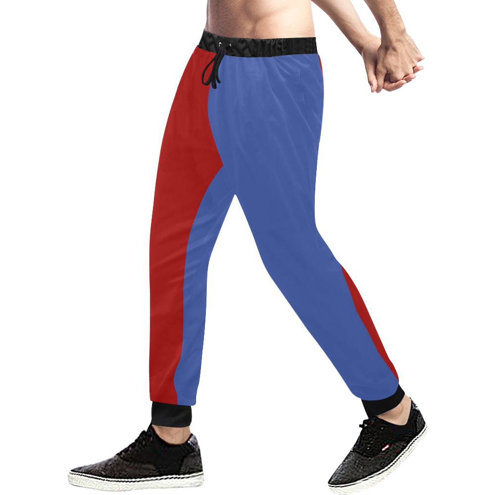 Only two Colors: Blue - Red Men's All Over Print Sweatpants (Model L11)