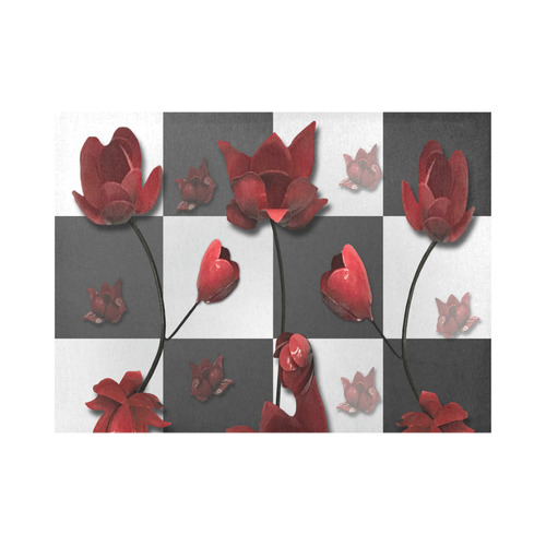 Burnt Crimson Flora Placemat 14’’ x 19’’ (Set of 2)