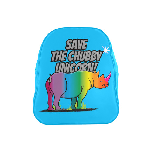 Rainbow Rhino - Save the Chubby Unicorn VAS2 School Backpack (Model 1601)(Small)