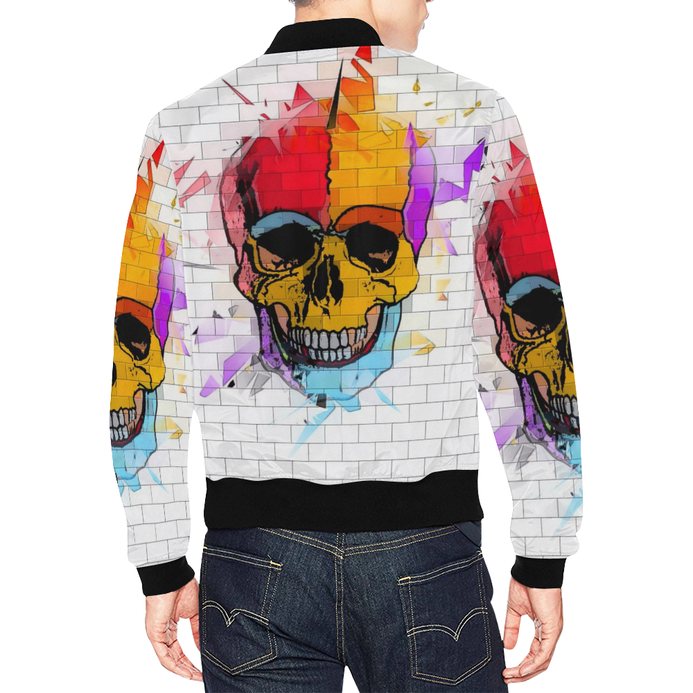 Skull Wall by Popart Lover All Over Print Bomber Jacket for Men (Model H19)