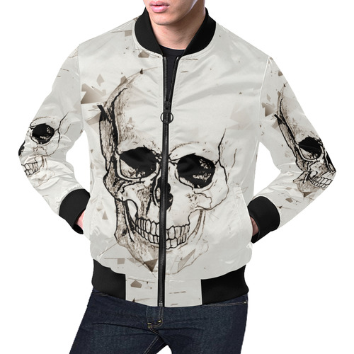 Skull by Popart Lover All Over Print Bomber Jacket for Men (Model H19)