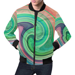 Wave by Artdream All Over Print Bomber Jacket for Men (Model H19)