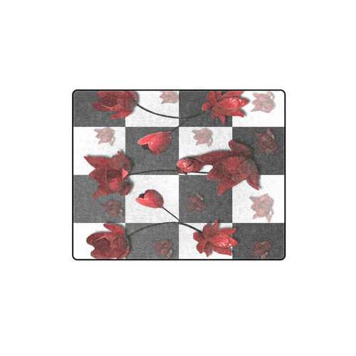 Burnt Crimson Flora Blanket 40"x50"