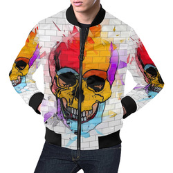 Skull Wall by Popart Lover All Over Print Bomber Jacket for Men (Model H19)