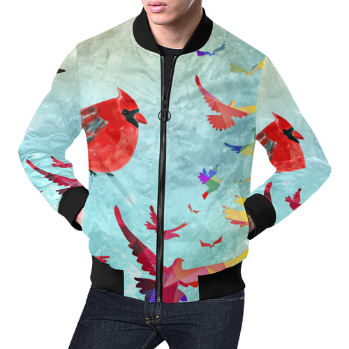 Fly Birds All Over Print Bomber Jacket for Men (Model H19)