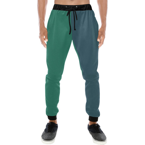 Only two Colors: Dark Blue - Ocean Green Men's All Over Print Sweatpants (Model L11)