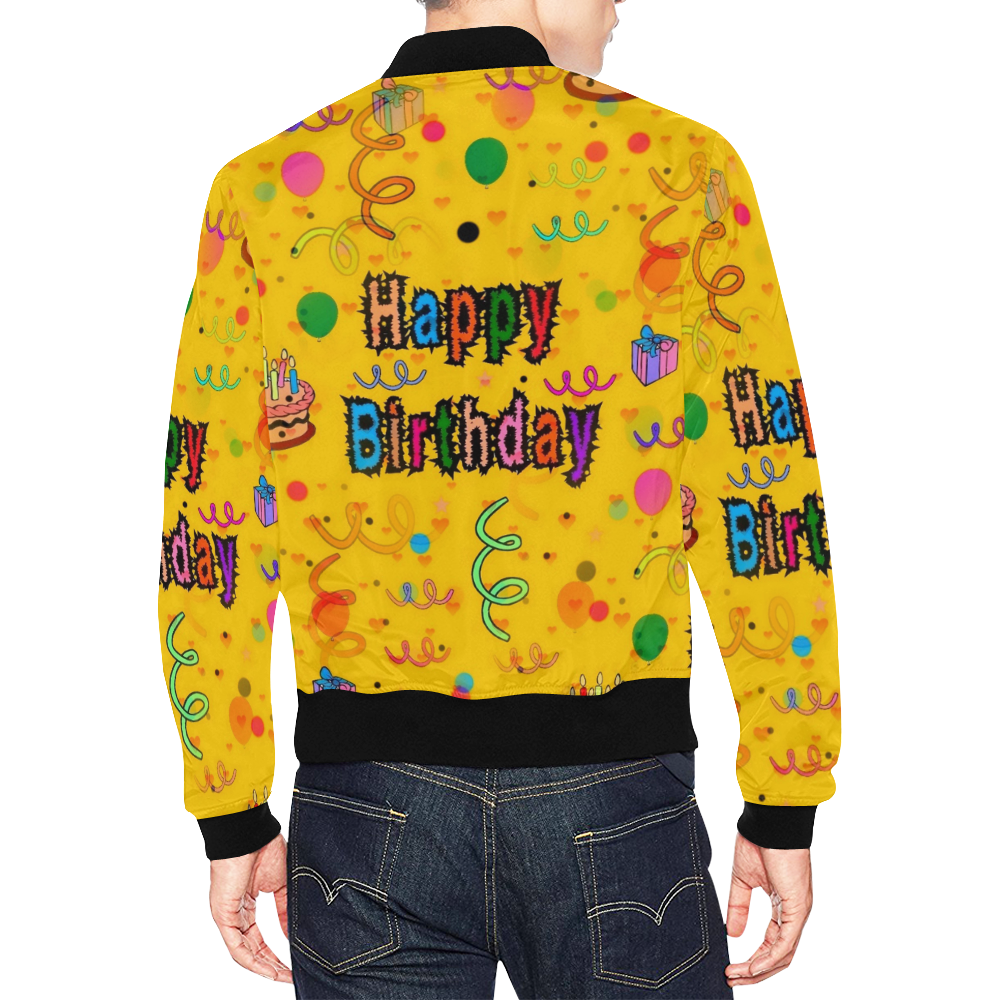 Happy Birthday by Popart Lover All Over Print Bomber Jacket for Men (Model H19)