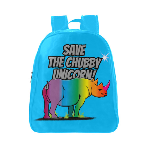 Rainbow Rhino - Save the Chubby Unicorn VAS2 School Backpack (Model 1601)(Small)