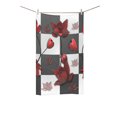Burnt Crimson Flora Custom Towel 16"x28"