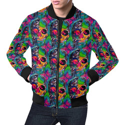 Skull by Popart Lover All Over Print Bomber Jacket for Men (Model H19)