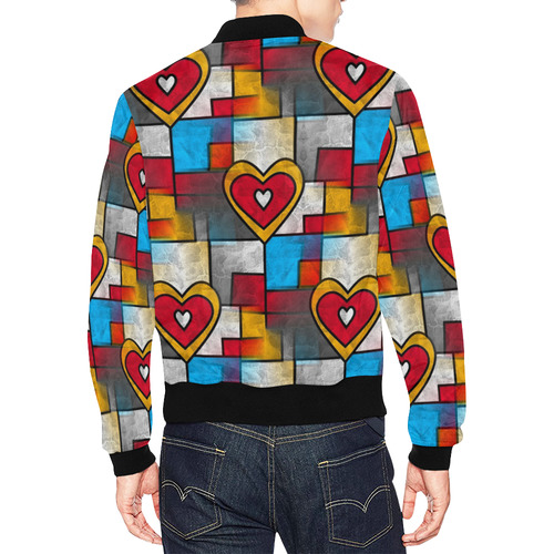 Love by Popart Lover All Over Print Bomber Jacket for Men (Model H19)