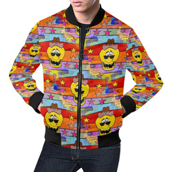 Funny Skull by Popart Lover All Over Print Bomber Jacket for Men (Model H19)