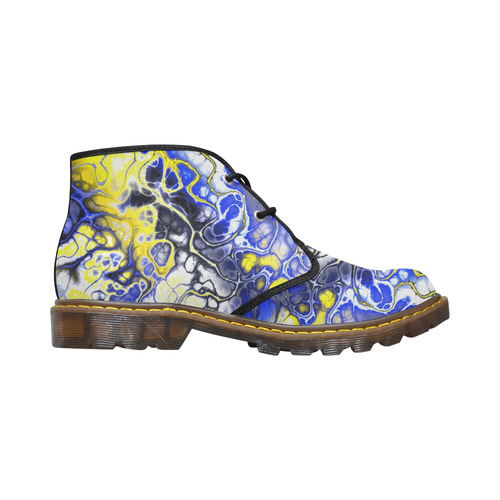 awesome fractal 35A by JamColors Women's Canvas Chukka Boots (Model 2402-1)
