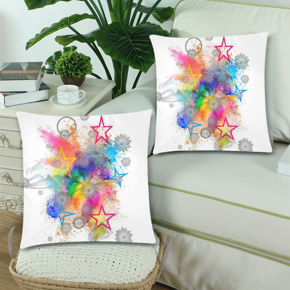 Stars Popart by Nico Bielow Custom Zippered Pillow Cases 18"x 18" (Twin Sides) (Set of 2)