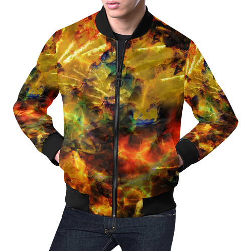 Letric Watercolor All Over Print Bomber Jacket for Men (Model H19)