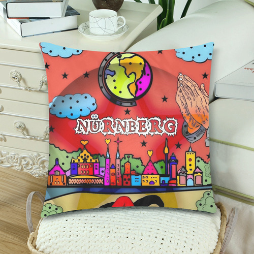 Nürnberg Popart by Nico Bielow Custom Zippered Pillow Cases 18"x 18" (Twin Sides) (Set of 2)