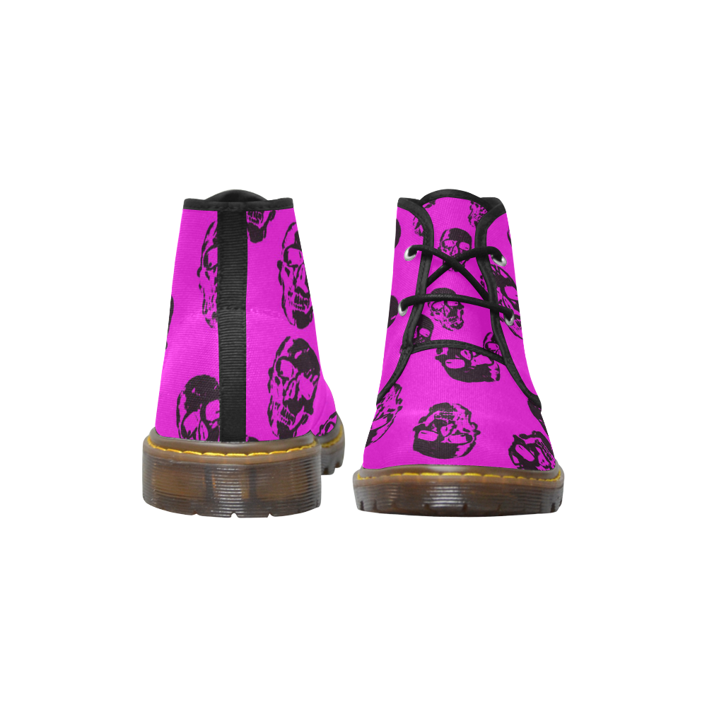 Hot Skulls,hot pink by JamColors Women's Canvas Chukka Boots/Large Size (Model 2402-1)