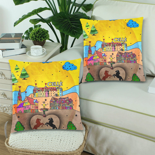 Celle Popart by Nico Bielow Custom Zippered Pillow Cases 18"x 18" (Twin Sides) (Set of 2)