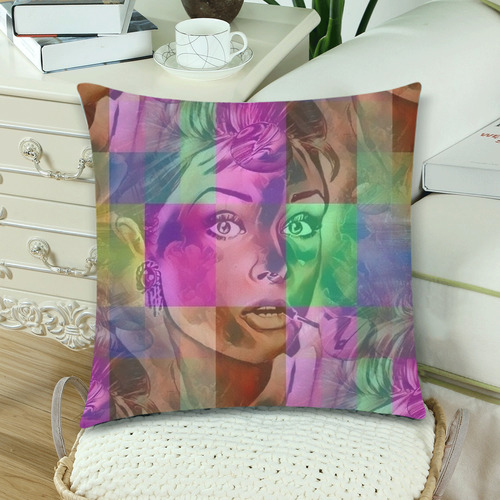 Pop Popart by Nico Bielow Custom Zippered Pillow Cases 18"x 18" (Twin Sides) (Set of 2)
