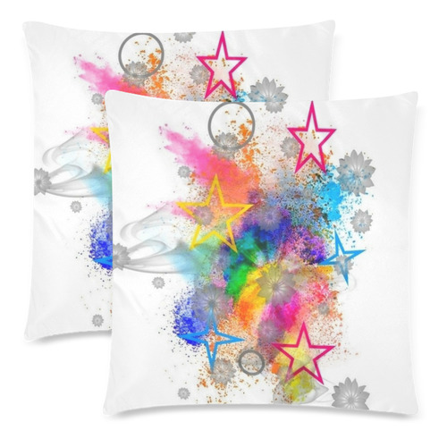 Stars Popart by Nico Bielow Custom Zippered Pillow Cases 18"x 18" (Twin Sides) (Set of 2)