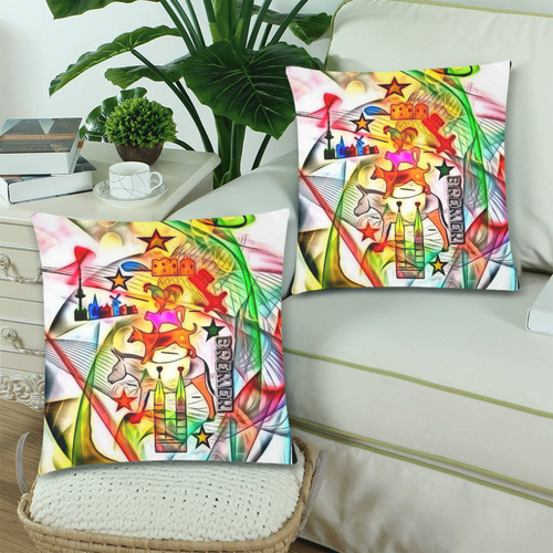 Brenen Popart by Nico Bielow Custom Zippered Pillow Cases 18"x 18" (Twin Sides) (Set of 2)