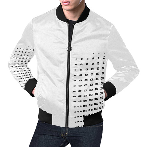 Duocolor Fences White All Over Print Bomber Jacket for Men (Model H19)