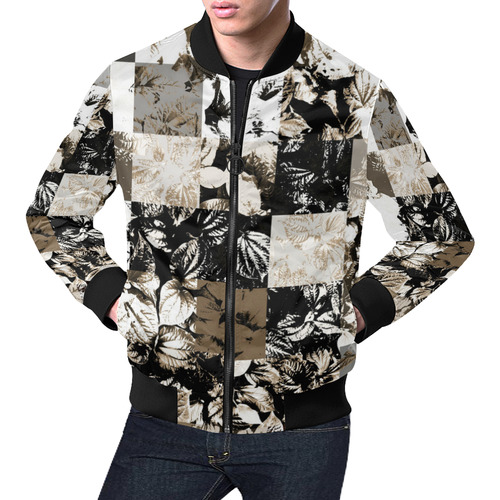 Foliage Patchwork #8 All Over Print Bomber Jacket for Men (Model H19)