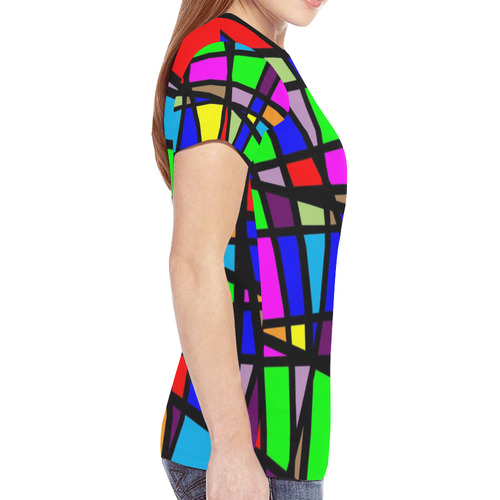 Colorful Womens T-shirt Mosaic Pattern by Tell3People New All Over Print T-shirt for Women (Model T45)