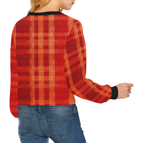 Retro Pattern by Artdream Crop Pullover Sweatshirts for Women (Model H20)