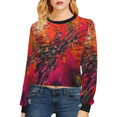 Abstract Pattern by Artdream Crop Pullover Sweatshirts for Women (Model H20)
