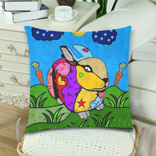 Bunny Popart by Nico Bielow Custom Zippered Pillow Cases 18"x 18" (Twin Sides) (Set of 2)