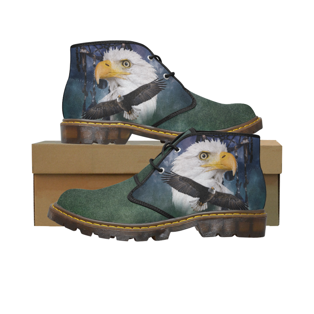 Shaman Eagle Spirit Women's Canvas Chukka Boots/Large Size (Model 2402-1)