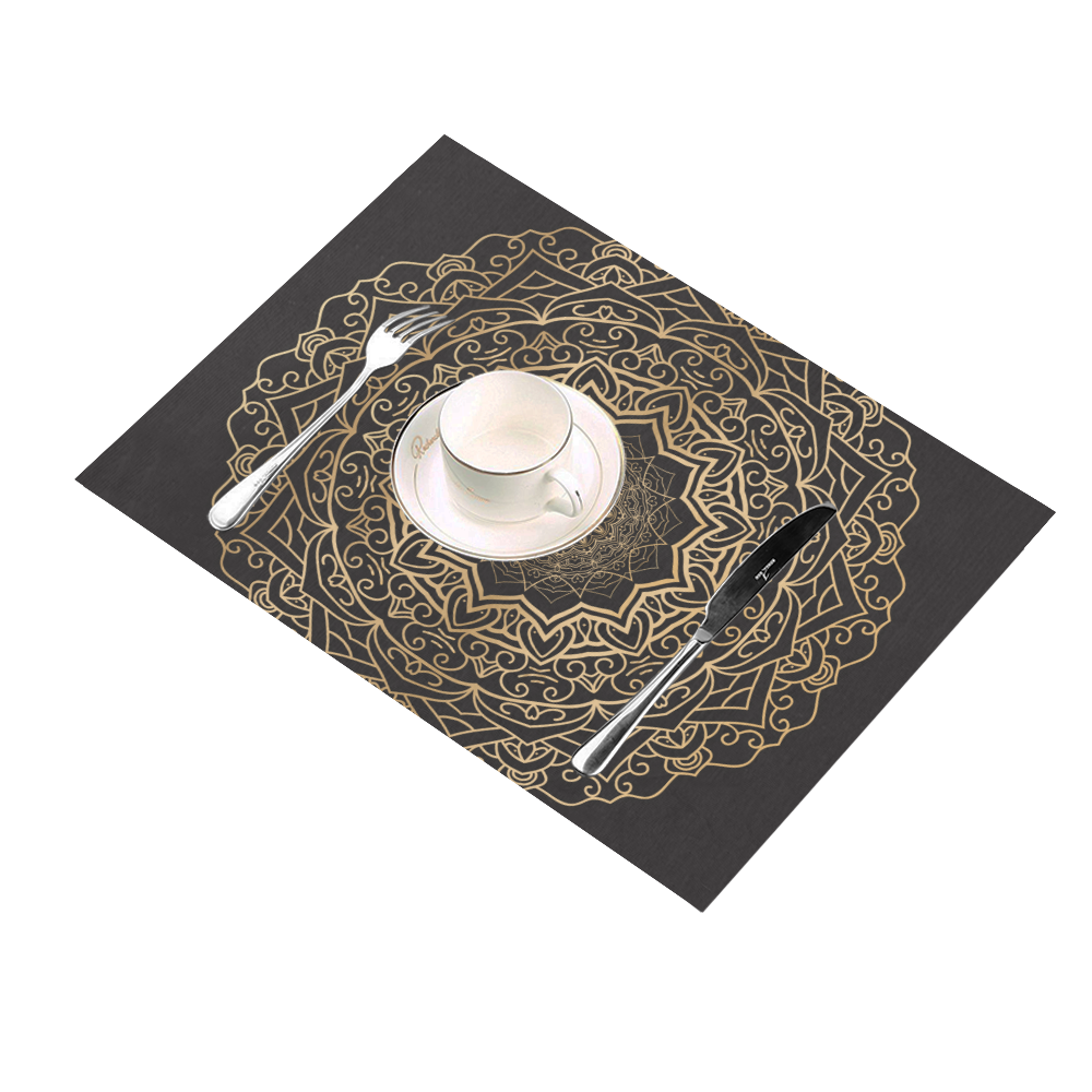 Black and gold mandala classy design elegant Placemat 14’’ x 19’’