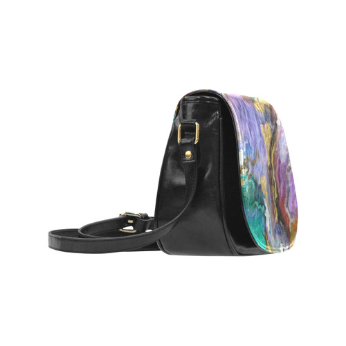 colorful marble Classic Saddle Bag/Small (Model 1648)