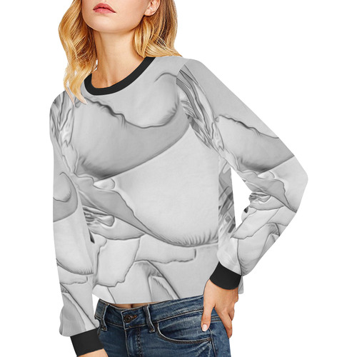 Abstract Pattern by Artdream Crop Pullover Sweatshirts for Women (Model H20)
