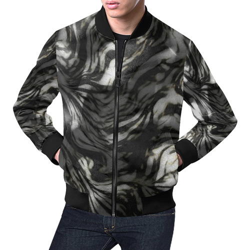 Velvet Fur All Over Print Bomber Jacket for Men (Model H19)