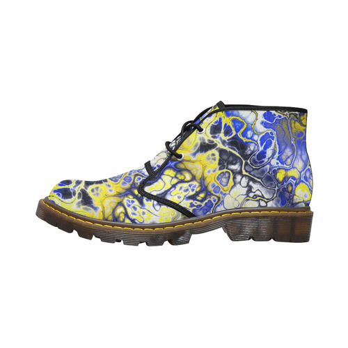 awesome fractal 35A by JamColors Women's Canvas Chukka Boots (Model 2402-1)