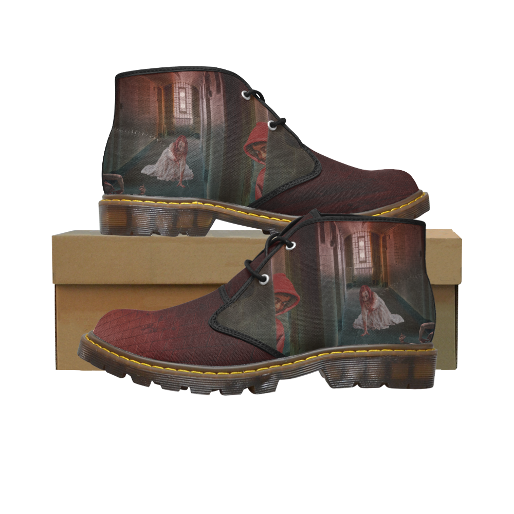 Survive the Zombie Apocalypse Men's Canvas Chukka Boots (Model 2402-1)