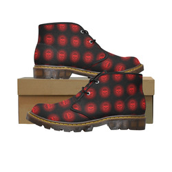 Bright Sugarskulls, red by JamColors Women's Canvas Chukka Boots/Large Size (Model 2402-1)