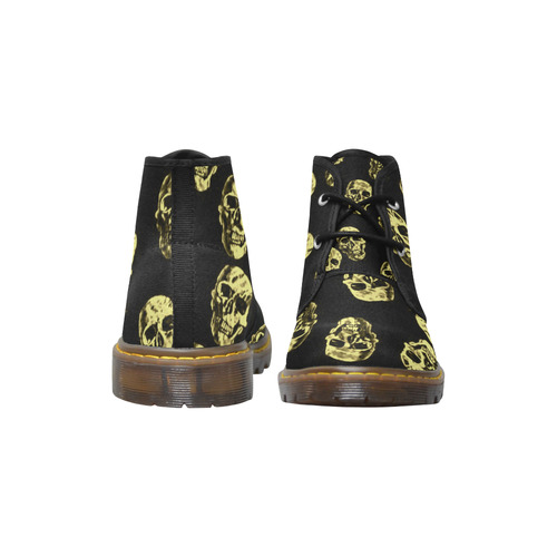 Hot Skulls,eggshell by JamColors Women's Canvas Chukka Boots/Large Size (Model 2402-1)